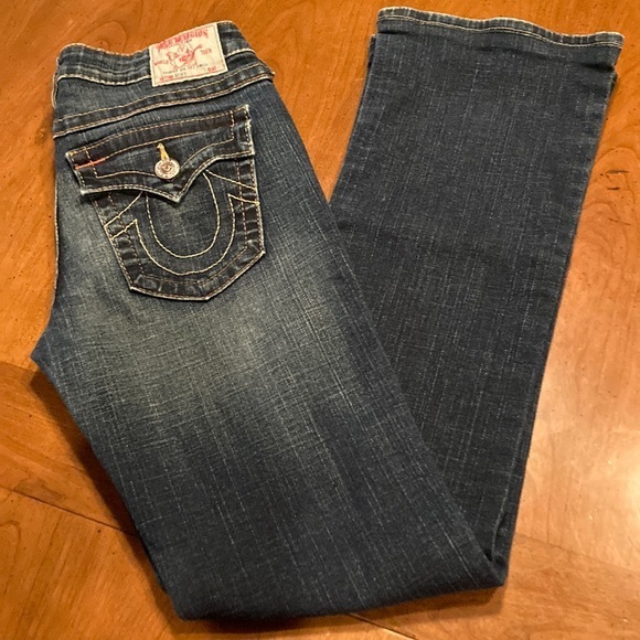 TRUE RELIGION Becky Boot Cut Stretch Denim Jeans - size 28” waist, Made in USA - Picture 1 of 16